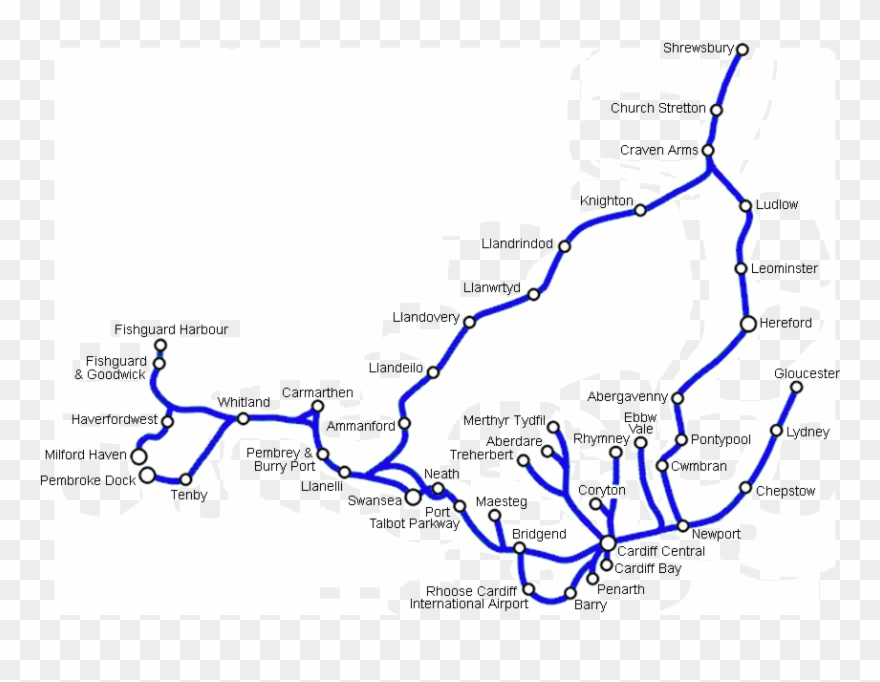 Explore South Wales Pass Route Map Clipart