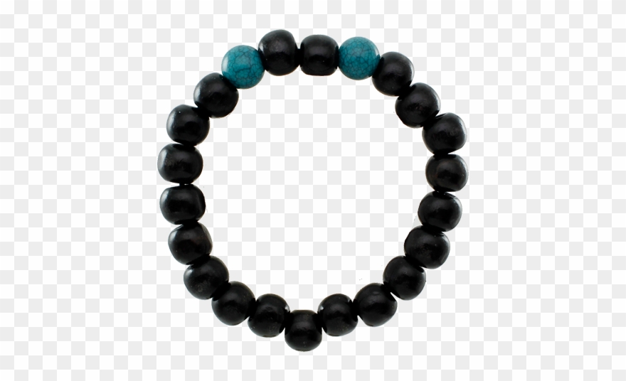 Large Turquoise & Black Bead Bracelet Clipart