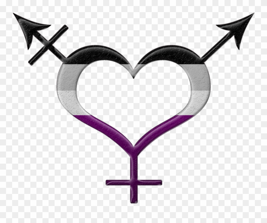 Asexual Pride Heart Shaped Gender Neutral Symbol In Clipart