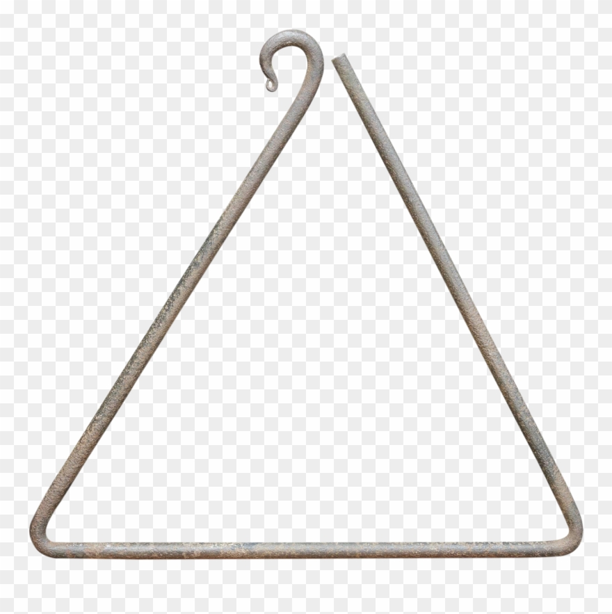 1950s American Studio Craft Iron Triangle Dinner Bell Clipart