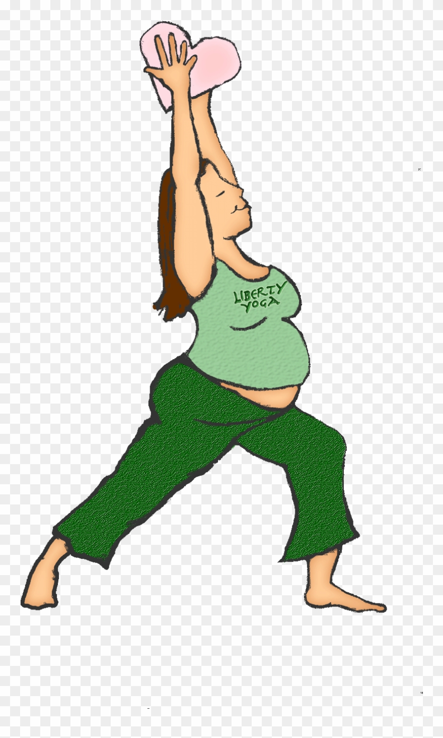 Pregnant Yoga 4 Facing Right Clipart
