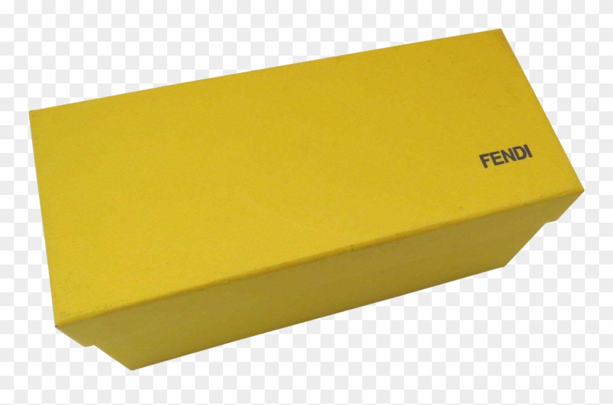 Vintage Fendi Bright Yellow Empty Box Clipart