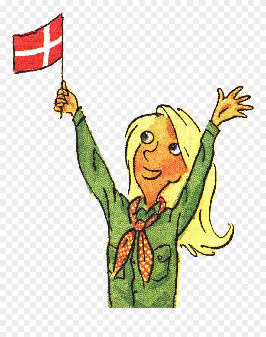 Danish Green Girl Guide Illustration Clipart