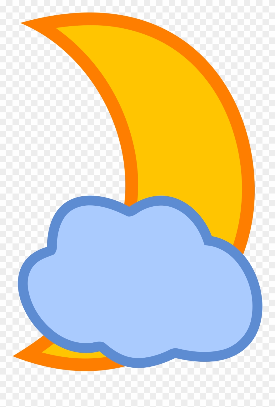 Meditate Cloud Covered Moon Clipart