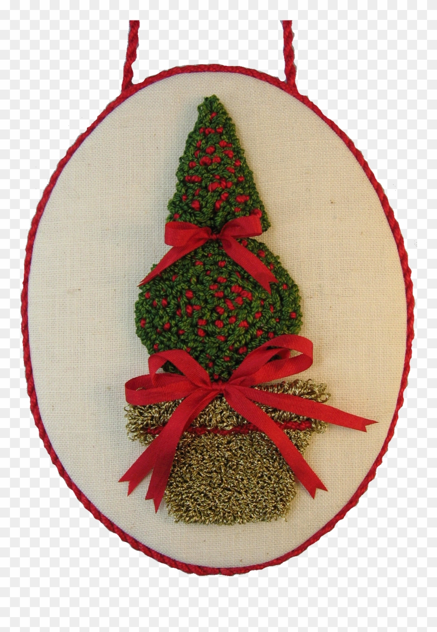 Punchneedle Christmas Topiary Ornament Clipart