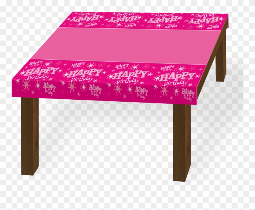Happy Birthday Pink Sparkle Table Cover 180*130cm Clipart