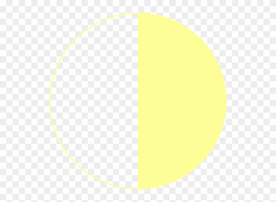 The First Quarter, When The Moon Appears As A Half-circle Clipart