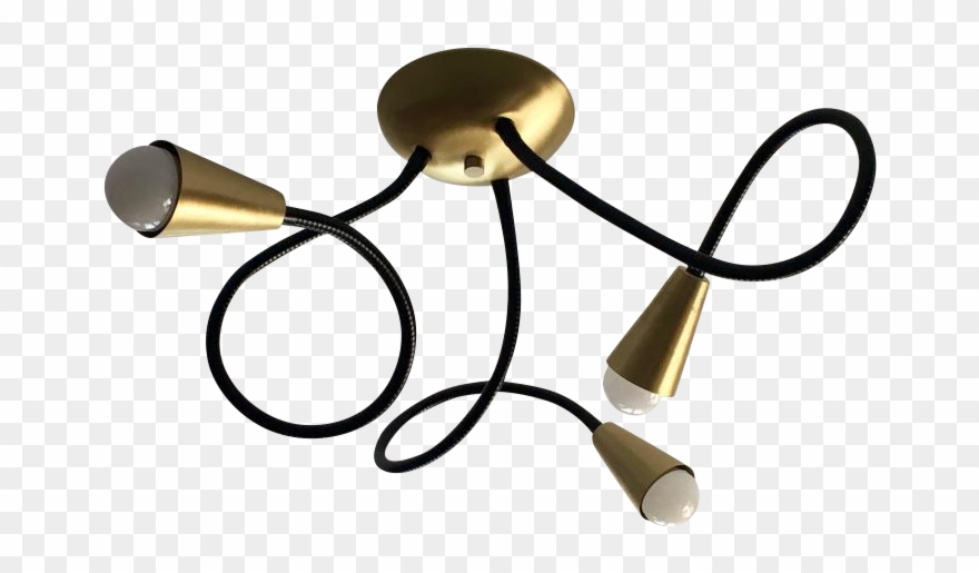 Exceptional Three-light Meander Flexible Arm Ceiling Clipart