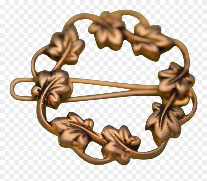 Dainty 1950s Leafy Wreath Hair Clip Barrette Sold On - Png Download