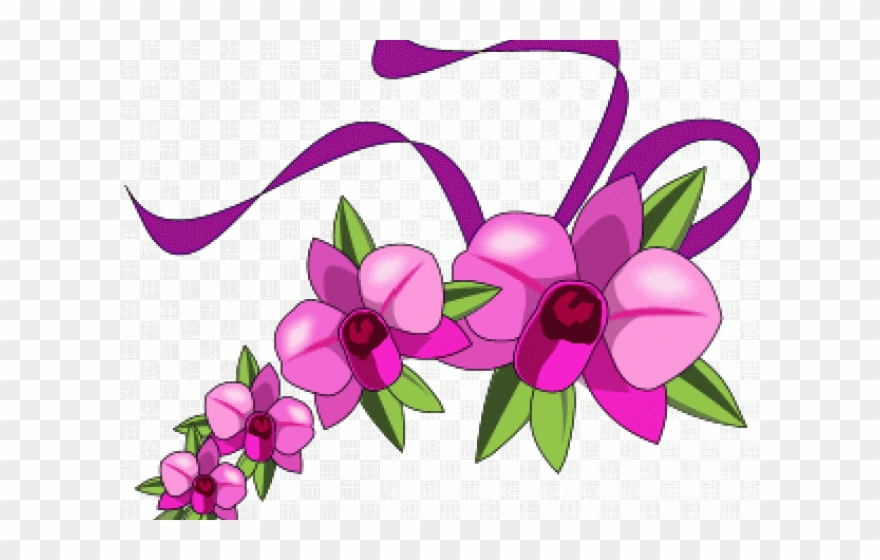 Orchid Clipart Vintage - Png Download