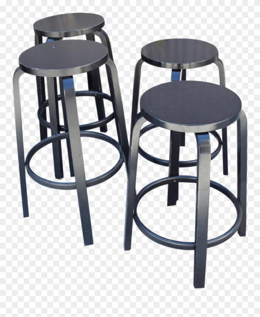 Superior Set Of Four Artek Barstool Stool By Alvar Clipart