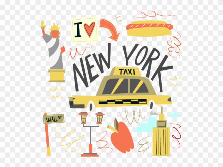 America New York Taxi Wall Sticker Window Sticker Nursery Clipart