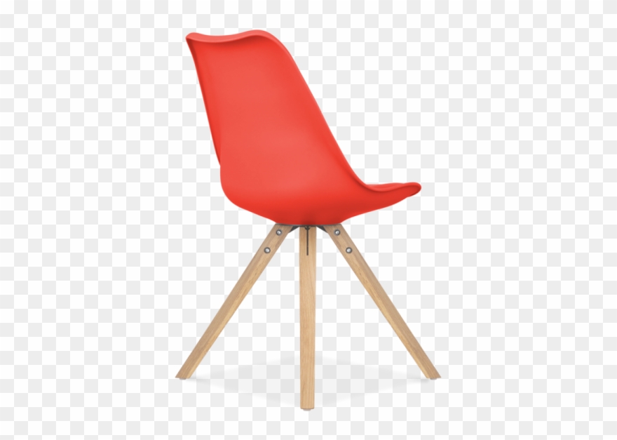 Eames Inspired Red Dining Chair With Pyramid Style Clipart
