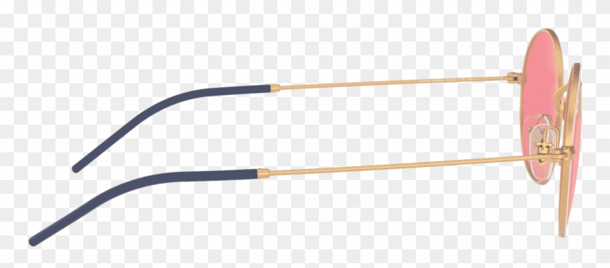 Metal Oval Sunglasses In White On Gold Clipart