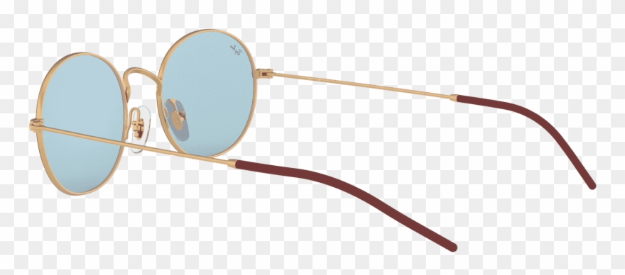 Metal Oval Sunglasses In Blue On Gold Clipart