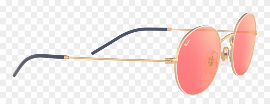 Metal Oval Sunglasses In White On Gold Clipart