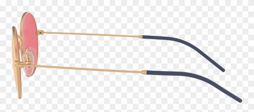 Metal Oval Sunglasses In White On Gold Clipart