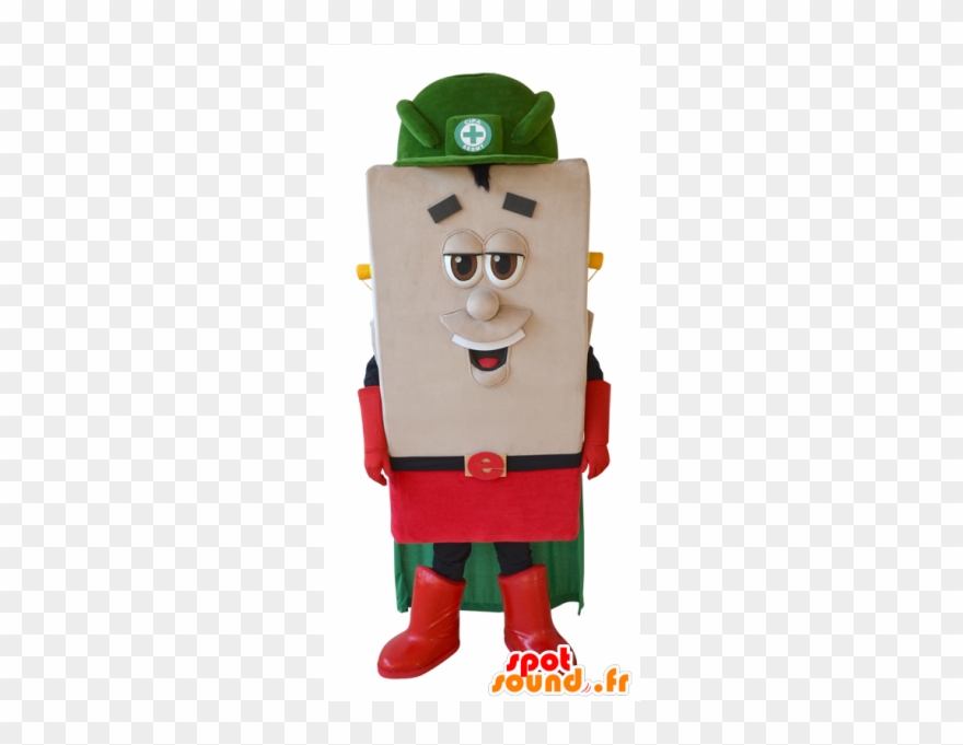 Mascote Do Boneco De Neve Quadrado Com Uma Capa E Um Clipart