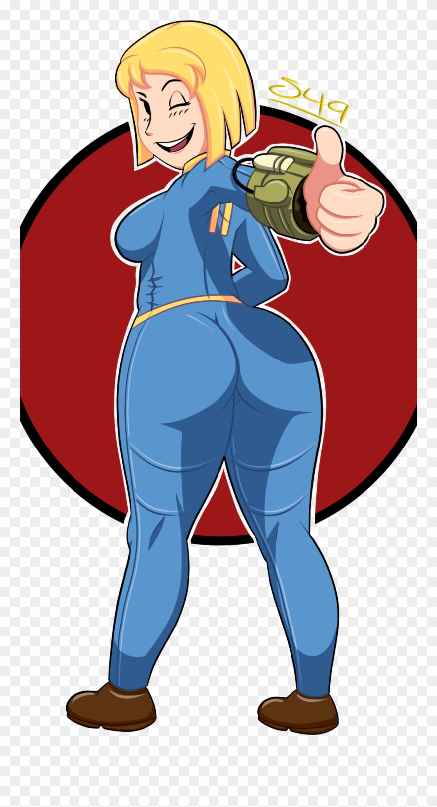Vault Girl Thumbs Up By Stephen49 On Deviantart Clip - Png Download