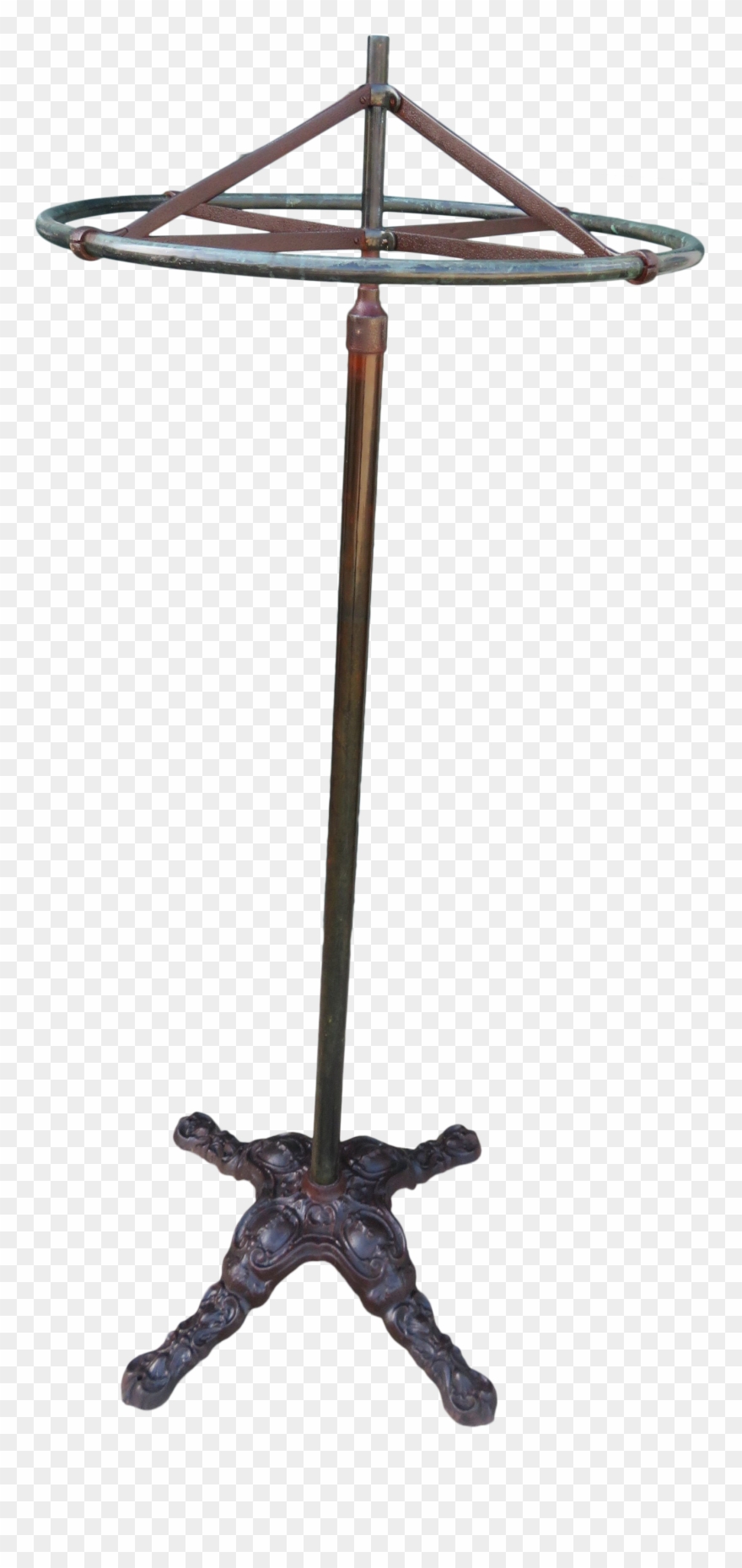 Antique Victorian Cast Iron Base & Brass Industrial Clipart