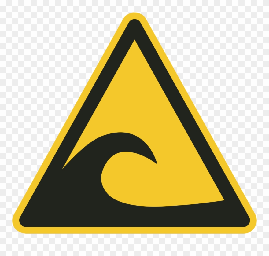 "achtung Tsunami Gebiet" Schilder Für Innen Und Außen Clipart