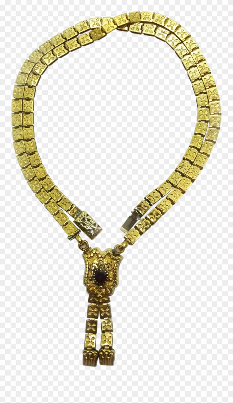 Antique Victorian Gold Plated Book Chain Necklace 19” Clipart