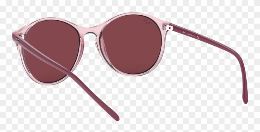 Keyhole Bridge Round Sunglasses In Transparent Pink Clipart