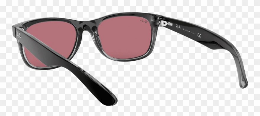 New Wayfarer Sunglasses In Black Transparent Violet Clipart