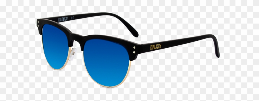 Black Florida Sunglasses Blue Mirror Lenses Clipart