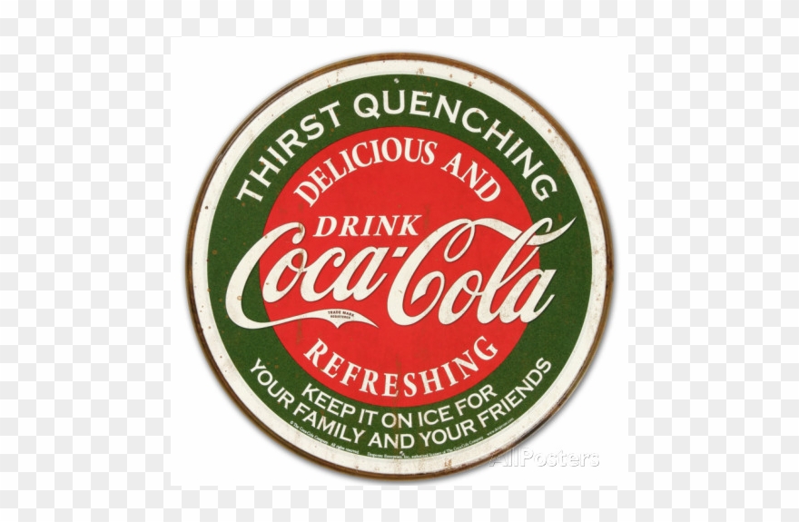 Coca-cola Thirst Quenching Vintage Metal Sign Clipart