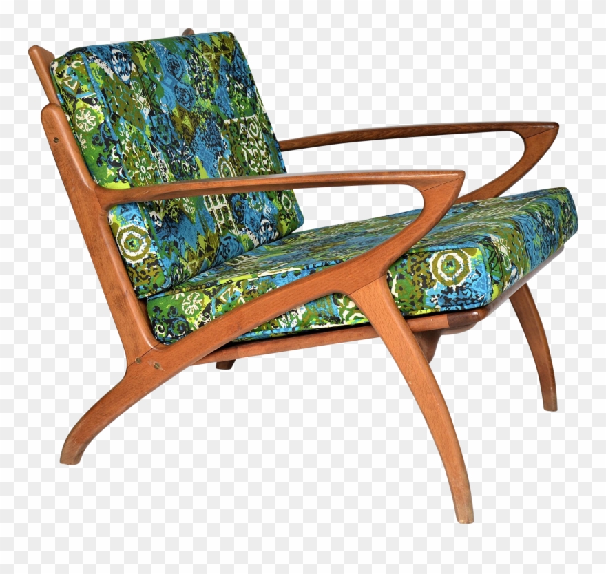 Mid Century Danish Modern Teak Selig Style Lounge Chair Clipart