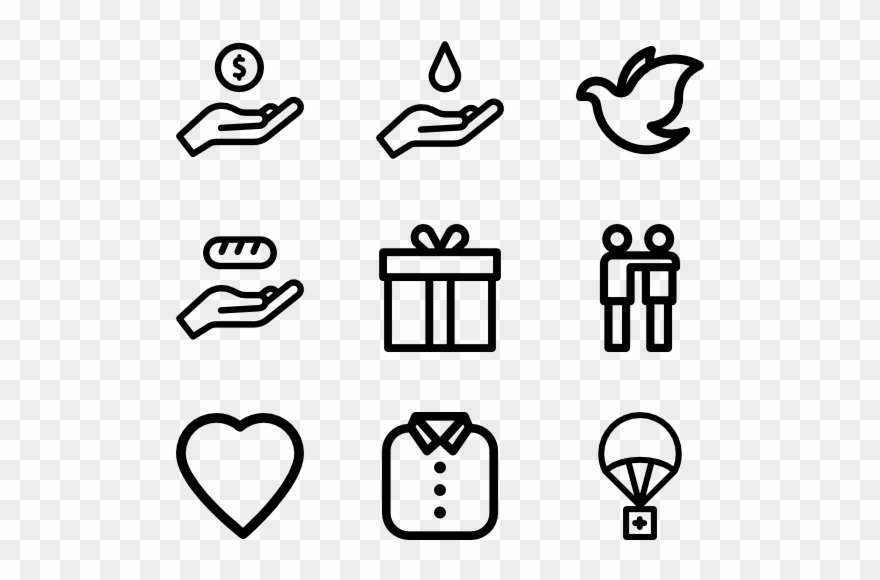 Charity And Donation Icon Set 2, Vector Eps10 Clipart
