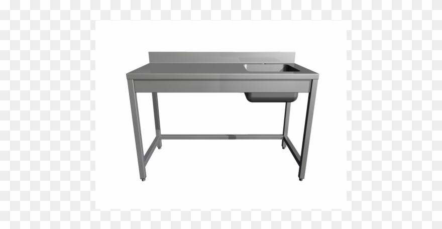 Work Table With Sink, Without Shelf, Basin On Left, Clipart