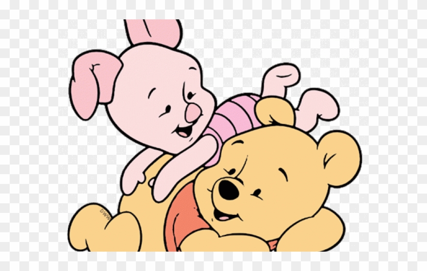 Cuddling Clipart Pooh Piglet - Png Download