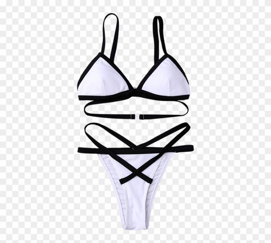 Conjunto Bikini Bicolor Bandage Thong Clipart