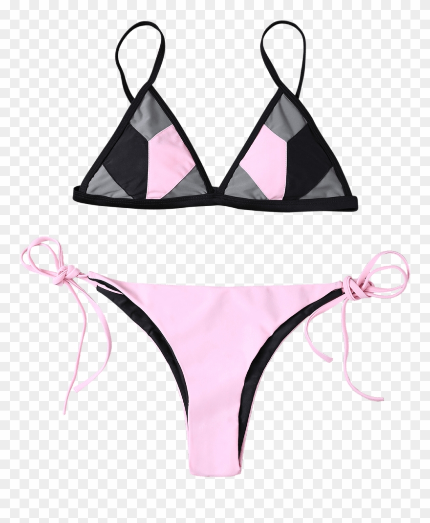Bikini Cami À Cordon Avec Blocs De Couleurs Clipart