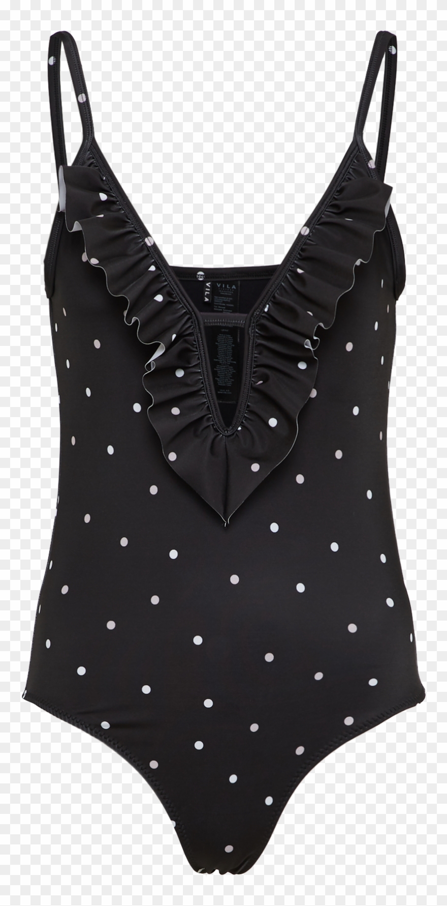 Vila Badeanzug 'vipsianna Ruffle Swimsuit' Schwarz Clipart