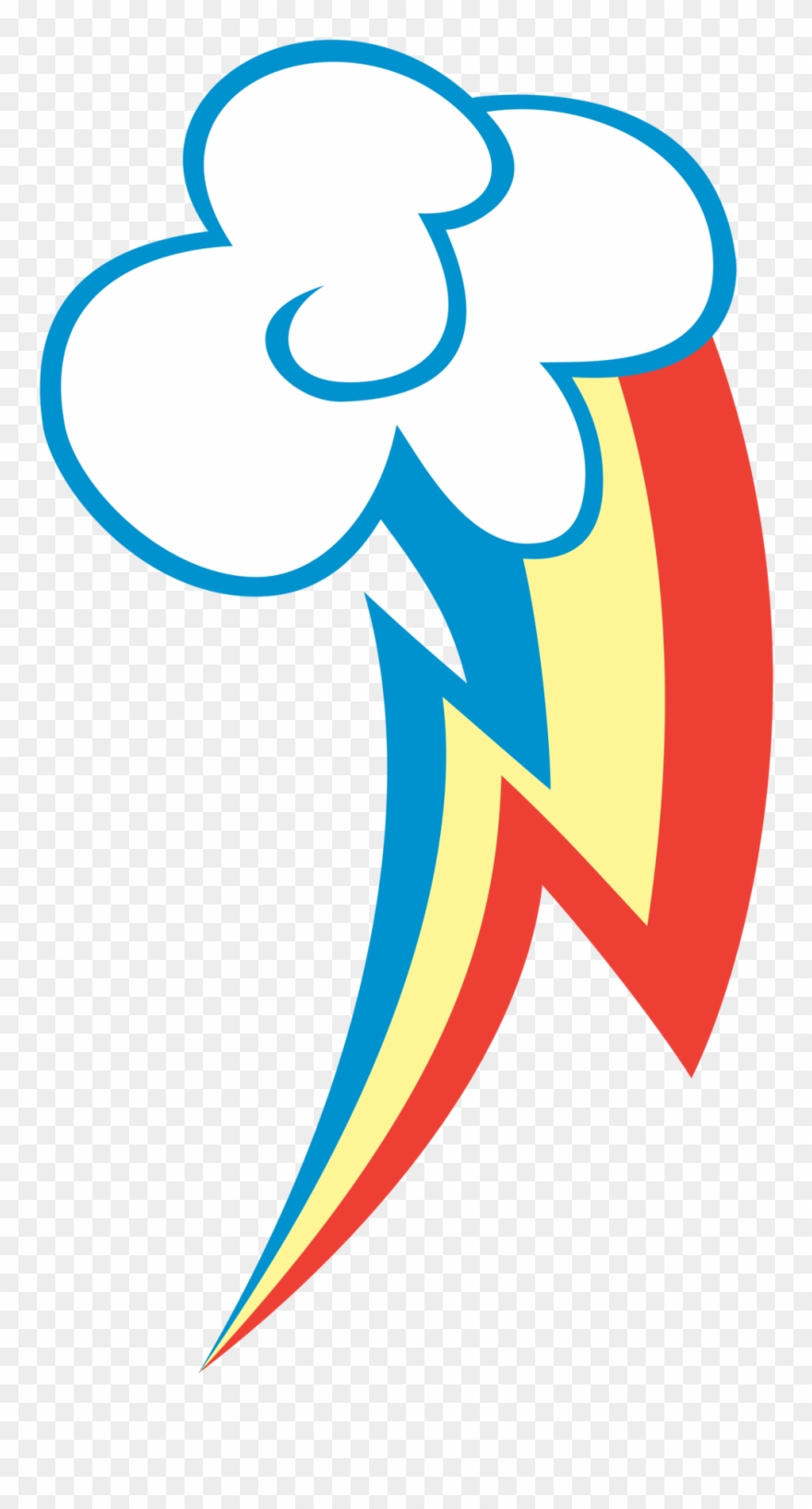 Rainbow Dash Has A Cloud And A Rainbow Lightning Bolt Clipart