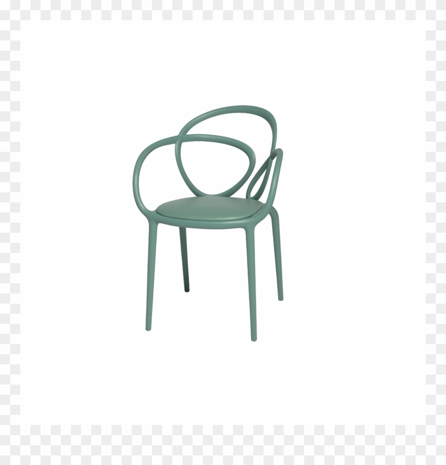 Qeeboo Loop Chair With Cushion Sage Green Clipart