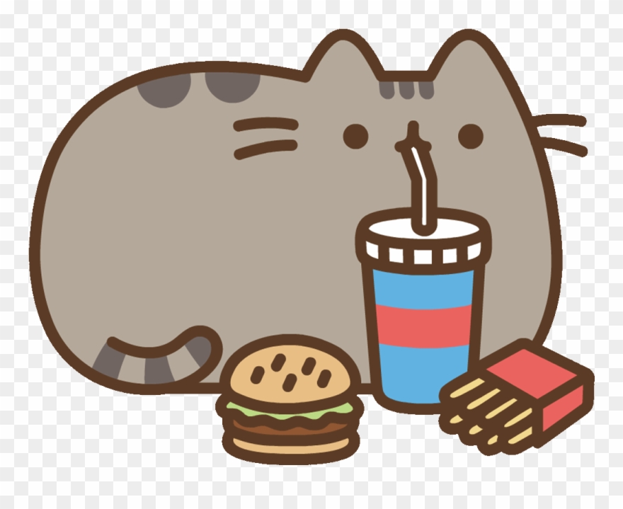 Fast Food Cat Sticker By Pusheen Clipart