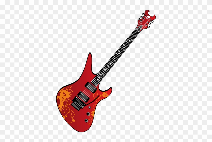 Guitare Électrique Rouge Clipart