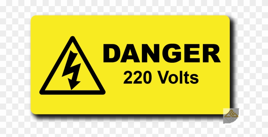 Danger 220 Volts Label Clipart