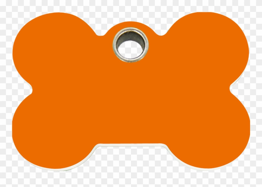 Red Dingo Plastic Tag Bone Orange Clipart