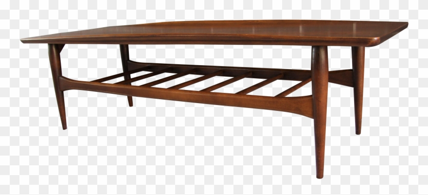 Mid Century Modern Bassett Artisan Walnut Surfboard Clipart