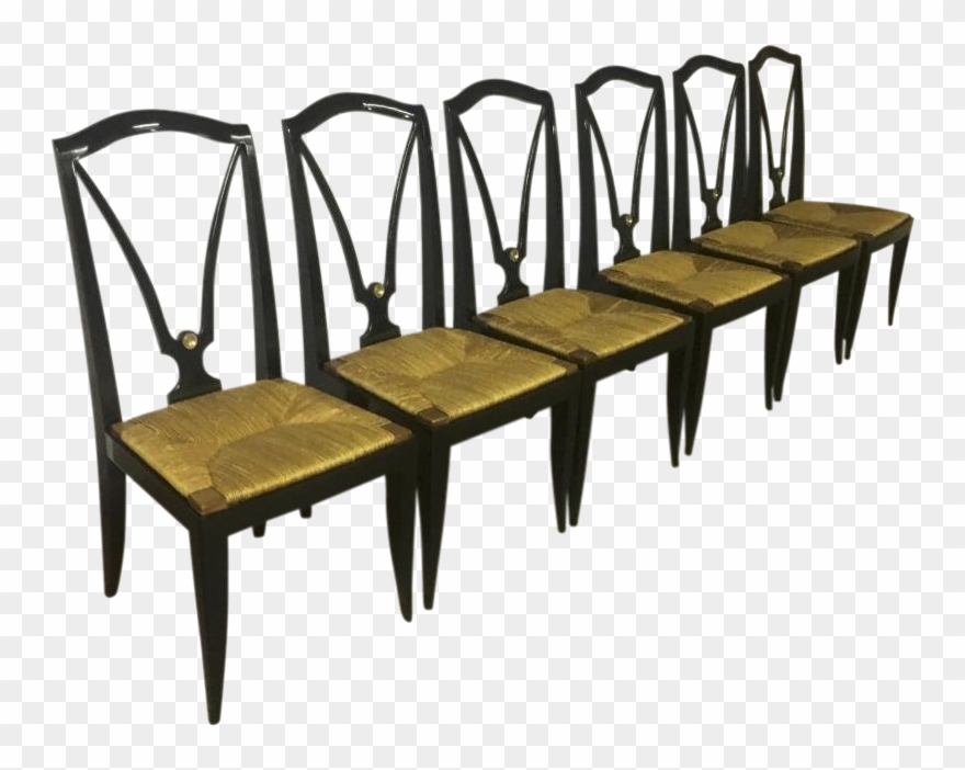 World-class Maison Jansen Refined Set Of 6 Black Dinning Clipart