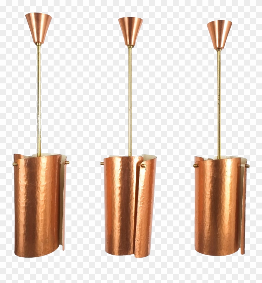Excellent One Of Three Copper And Brass Pendant Lamps, Clipart