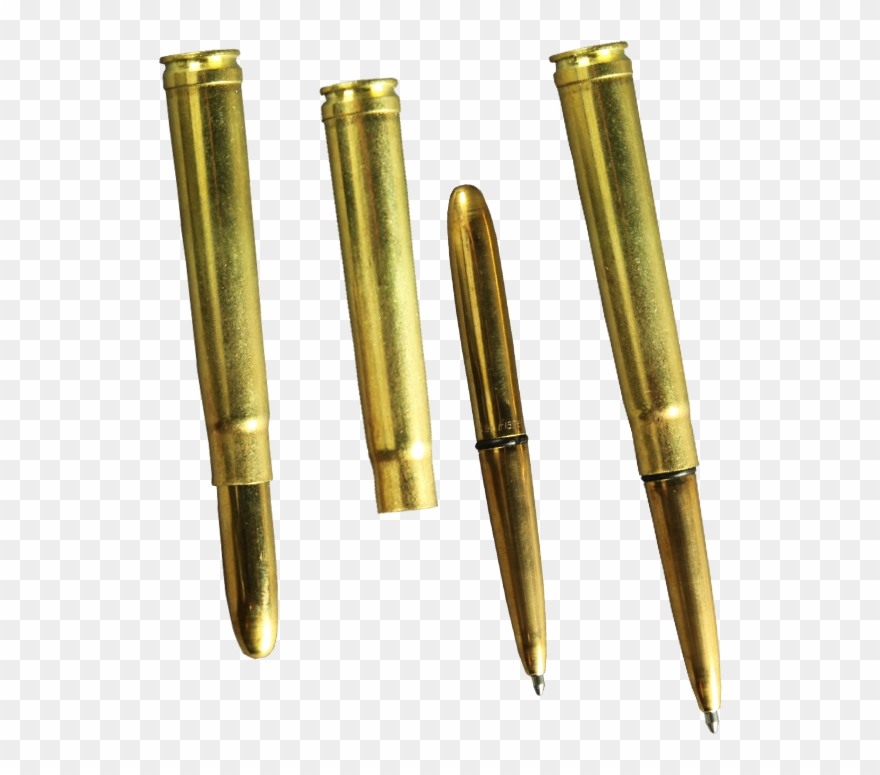 375 Mag Brass Bullet Pen Black Ink Clipart