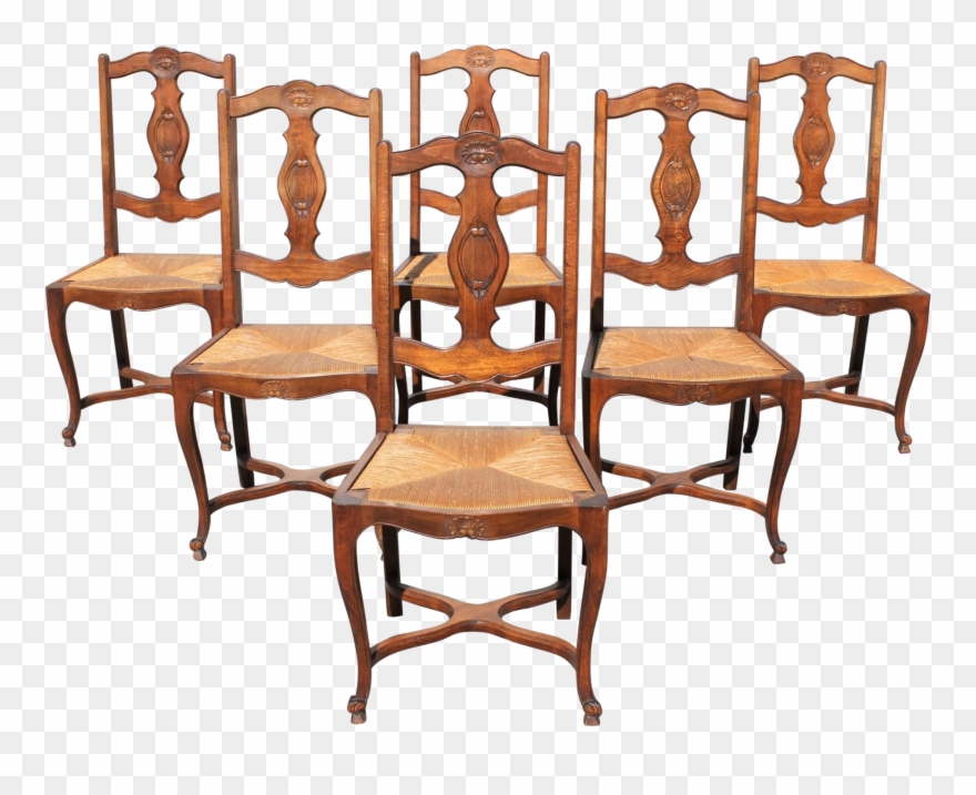 Early 20th Century Vintage French Country Rush Seat Clipart