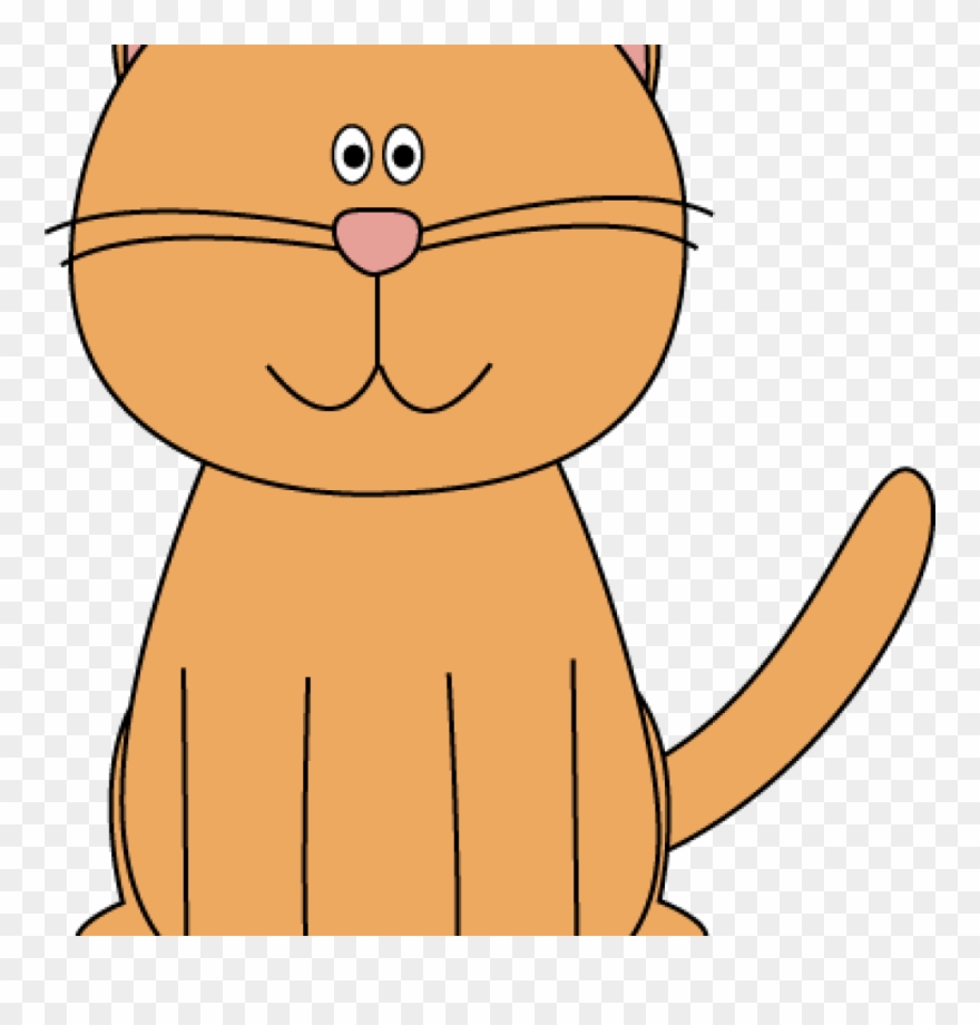 Orange Cat Clipart Orange Cat Sitting Clipart School - Png Download