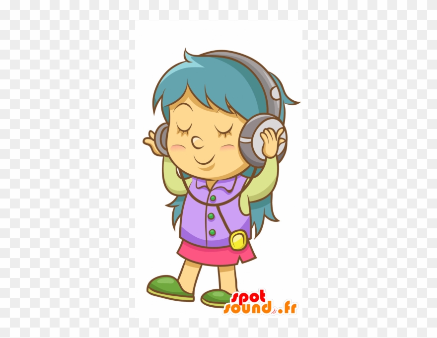 Maskottchen-mädchen Mit Blauen Haaren Clipart